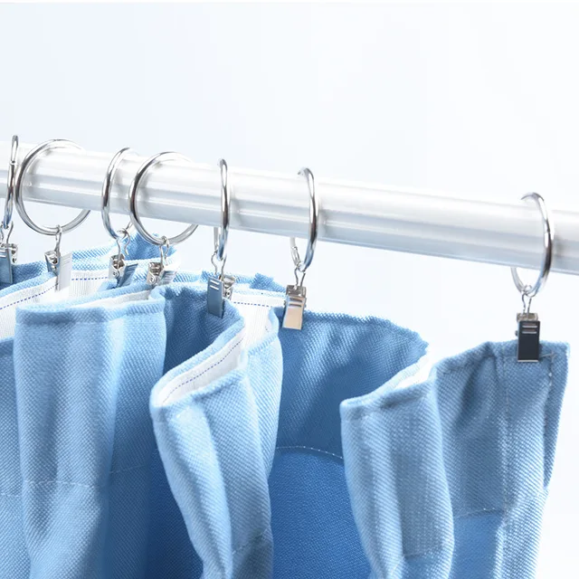 50 Anelli Per Tende Con Clip | Metallico Antiruggine, Ø 25 Mm | Per Tende Pesanti E Drappeggi | Colore Bronzo Rosso - Foto 11