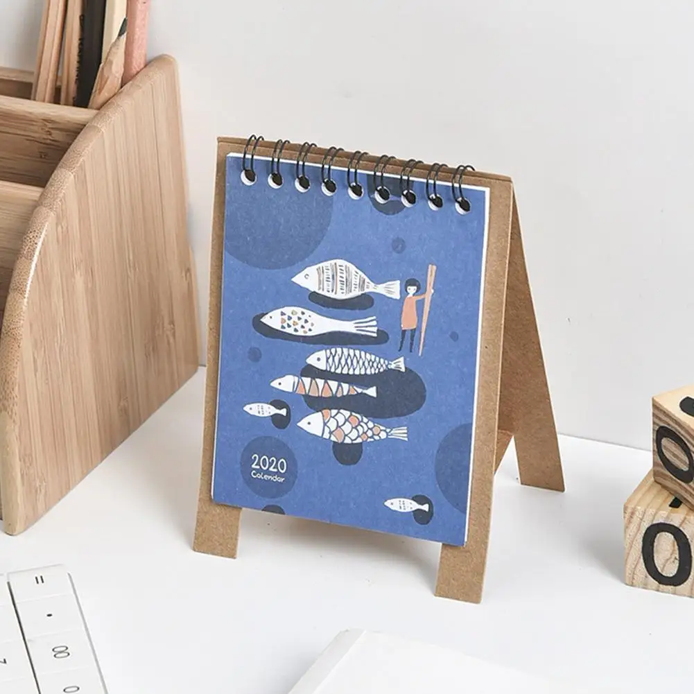 New Year Kawaii Cartoon Table Calendar Mini Table Desk Calendar Agenda Organizer Planner Book Calendar