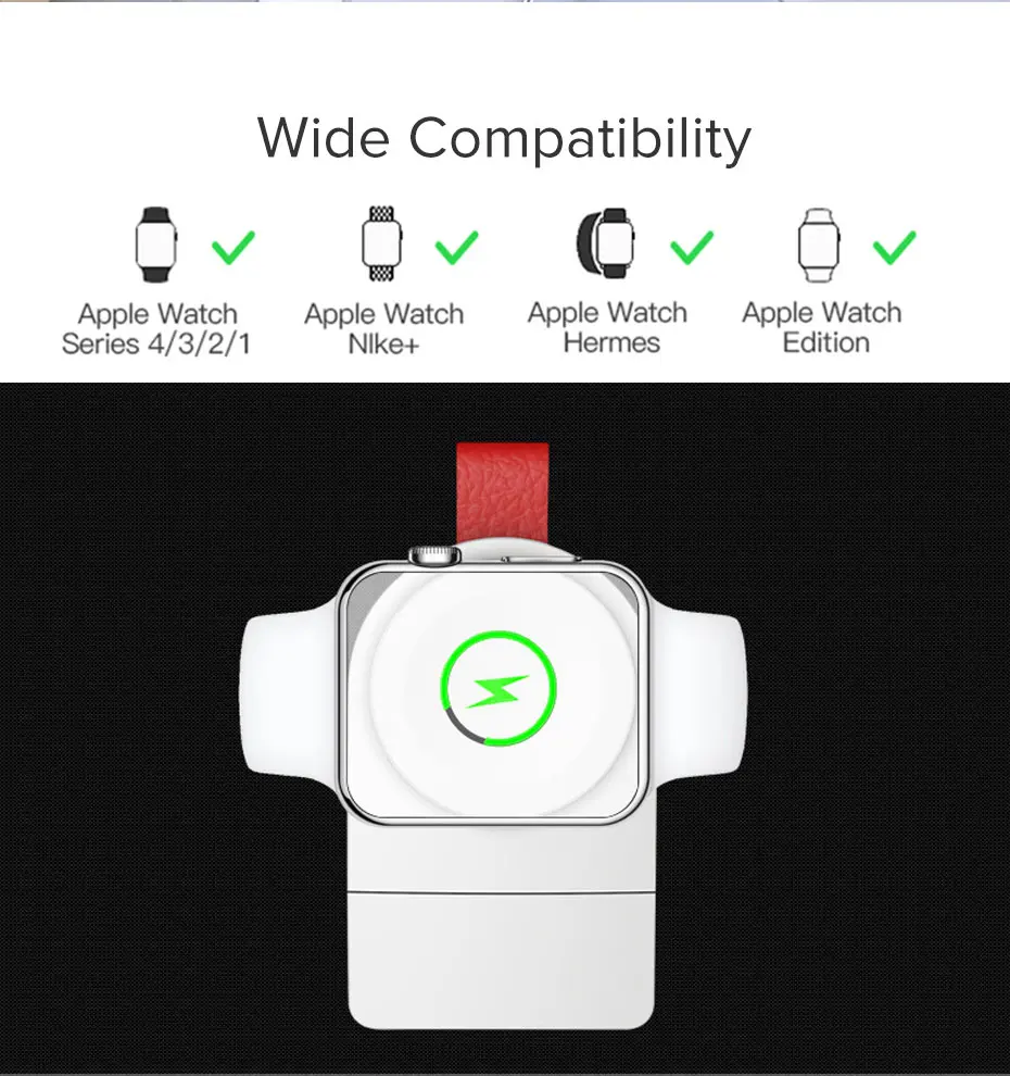 OUSU Мини QI Беспроводное зарядное устройство для apple watch магнитное зарядное устройство для iwatch 1 2 3 4 cargador usb быстрозарядная станция