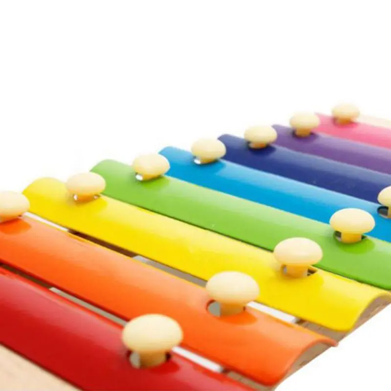 Ксилофон 8 клавиш клавиатура из нержавеющей стали деревянный ручной стук