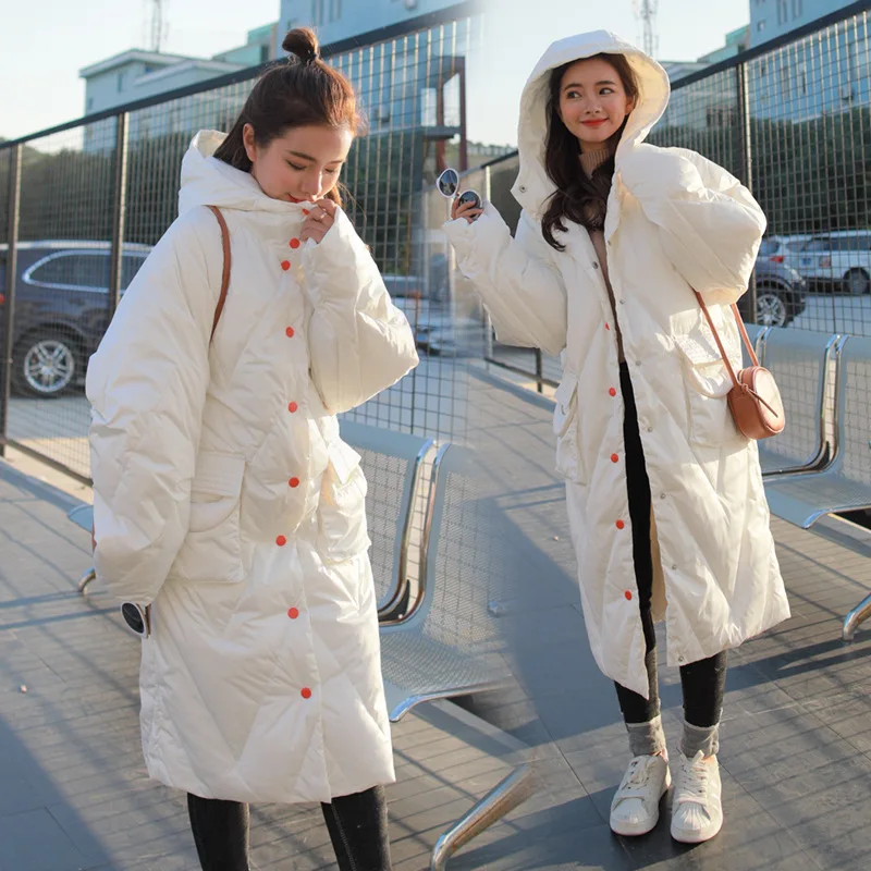 

WOMEN'S Jacket 2019 New Style Winter down Jacket Cotton-padded Clothes Women's Long over-the-Knee Service Student Korean-style C