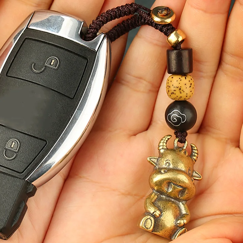 brass bull rope keychain pendant (10)