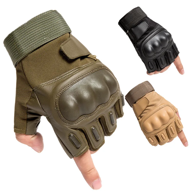 

Tactical sports hard knuckle half finger gloves men's army military combat hunting shooting air gun paintball policing Cycling g