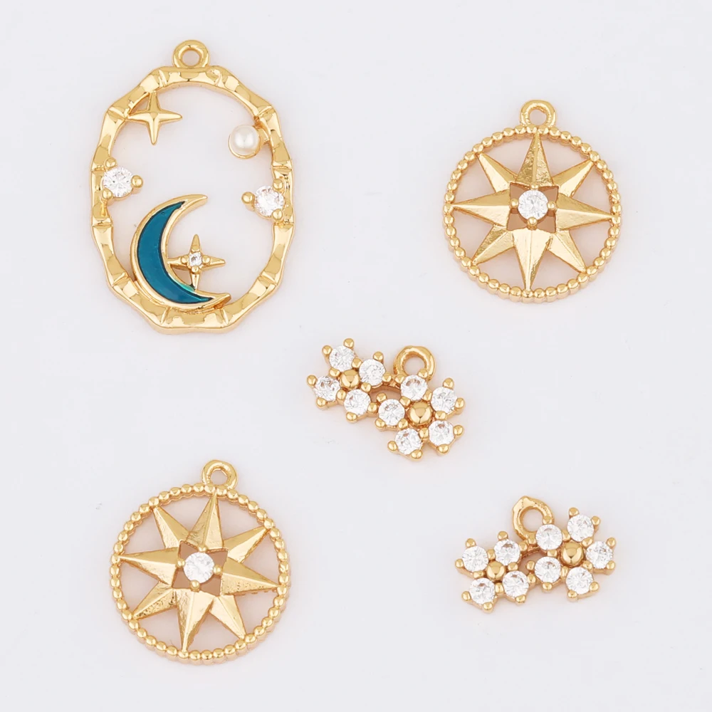 

WHSOK 30Pcs Jewelry Accessories/CZ Charms/Earrings Pendants/Genuine Gold Plating/Jewelry Findings & Components/Hand Made