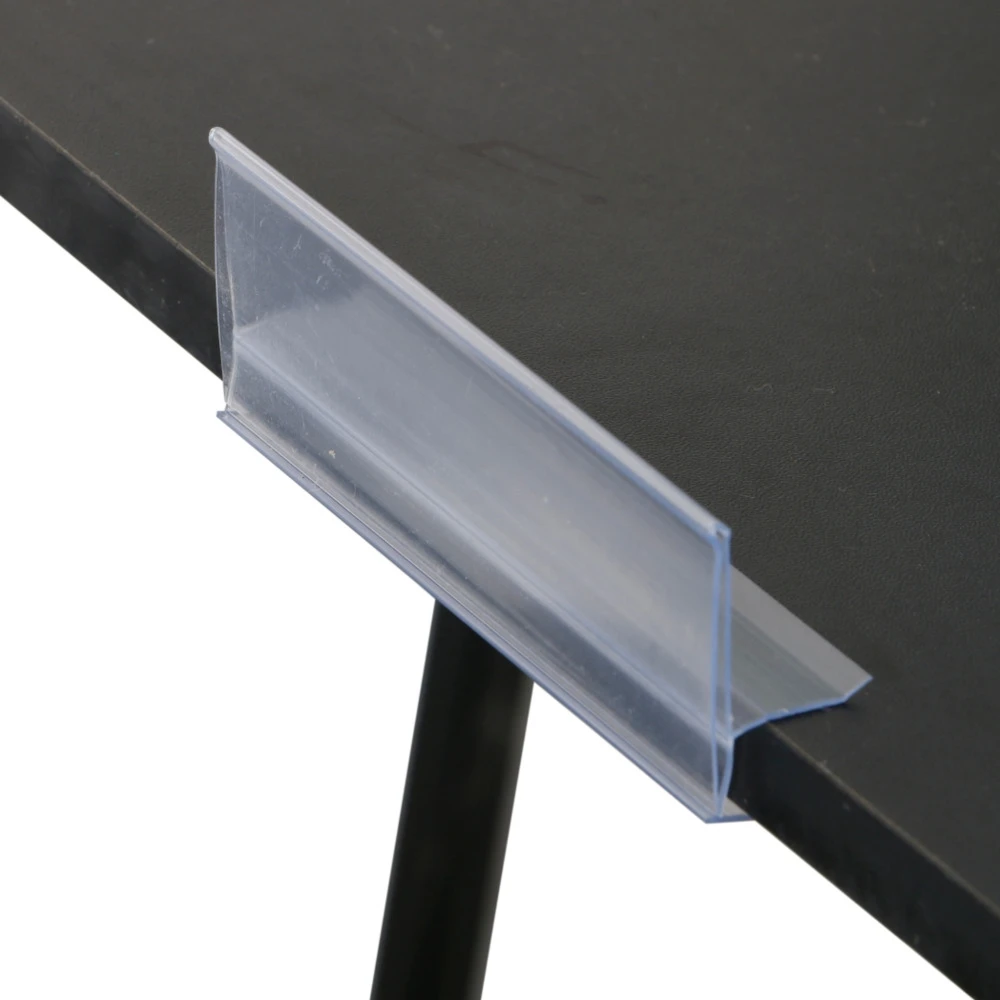 Gondola & Wood Shelf Mount Clip on Ticket Channel Data Label Strip Upc  Holder Clear