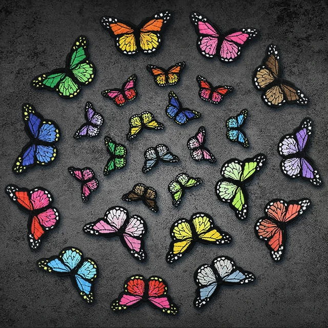 10pcs Butterfly Patches Applique for Clothing Embroidery Patches on Clothes  DIY Ironing Sewing Children Kids Stickers