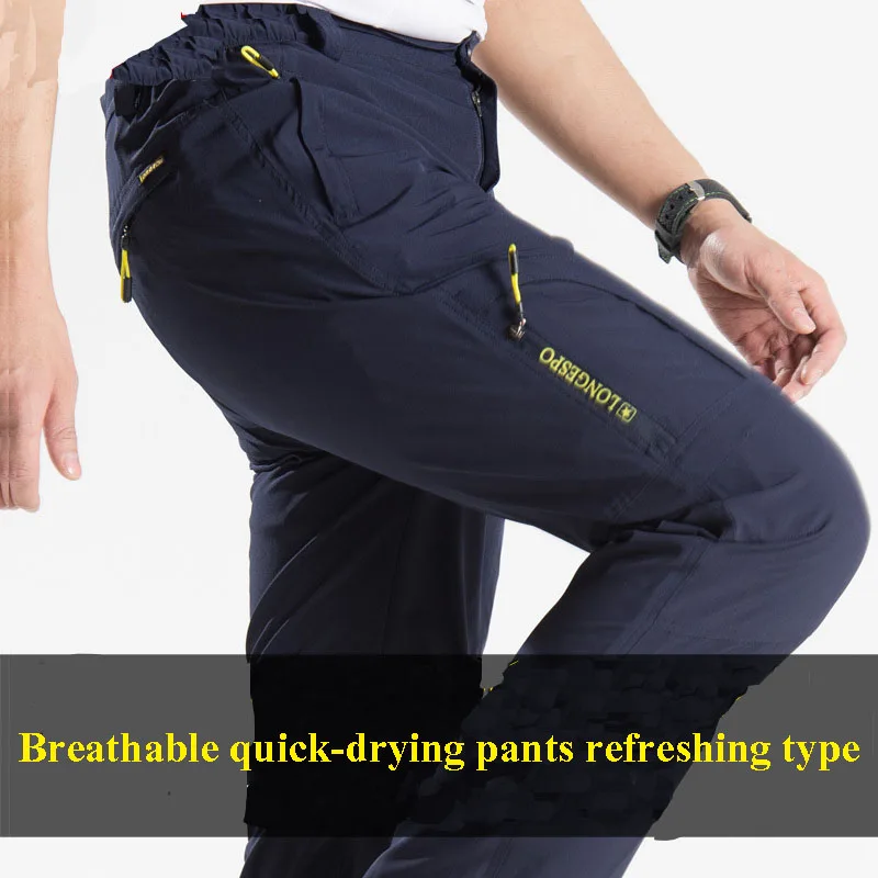 NUONEKO Mens Hiking Pants Tourism Camping Quick-Dry Summer Outdoor Sport Tactical Waterproof Wear-Resistant Cargo Trousers PNT02