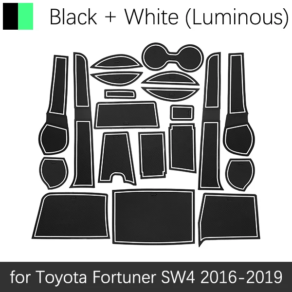 Противоскользящий резиновый коврик для Toyota Fortuner SW4~ аксессуары для автомобиля наклейки коврик для телефона - Название цвета: White Luminous