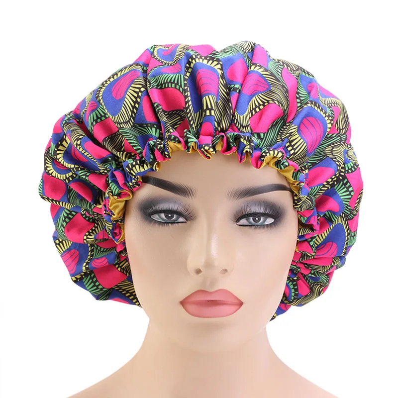 New Extra Large Sleep Cap African Print fabric Ankara hair bonnet Satin Lined sleep cap Night Sleep Hat Ladies Turban