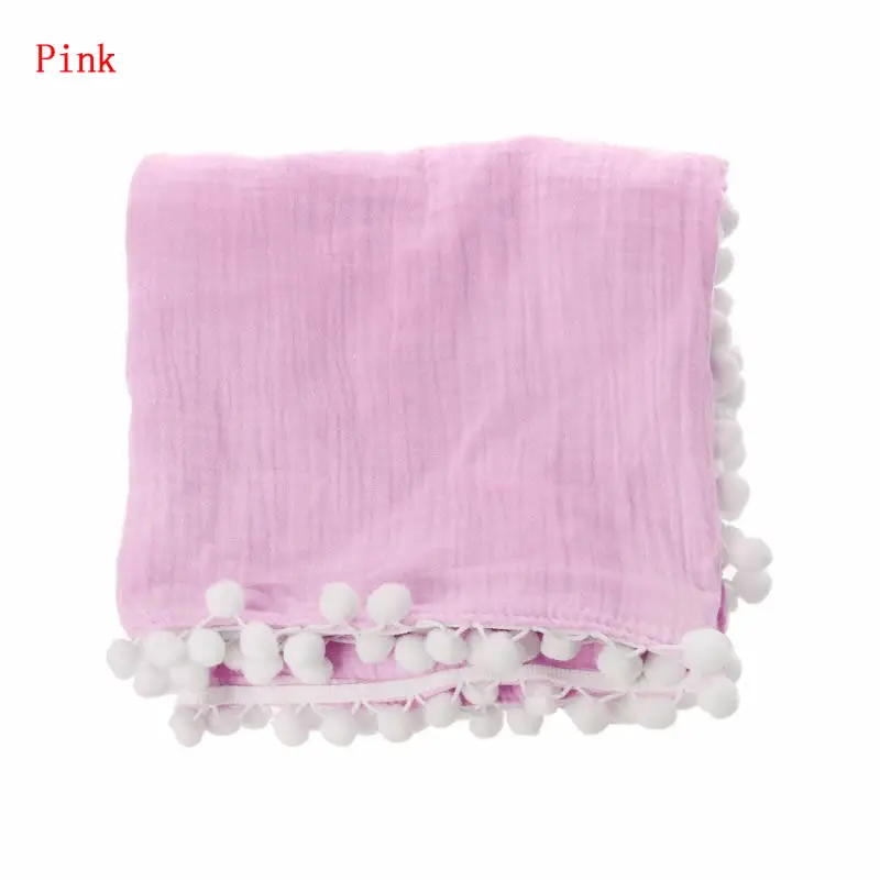Pink Муслиновые хлопковые детские пеленки для новорожденных, детские одеяла, газовое банное полотенце, Детская накидка, спальный мешок, чехол для коляски, игровой коврик H7EB - Color: Pink