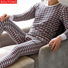 Soutong Winter Cotton Men Warm Thermal Underwear Men Long Johns Thermal Underwear Thick Plus Velvet Long Johns Sets