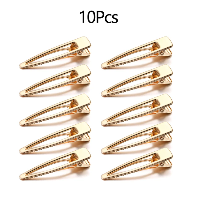 Barrettes Silicone Molds Metal Geometric Hair Clips Epoxy Resin Mold For DIY Resin Hairpin Crafts Jewelry Making Accessorires Gold3 10Pcs