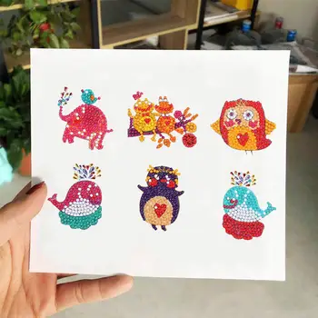 

Manual Cute Cartoon Animal Patterns Educational Lntelligence Sunshine Resistance Diamond Painting DIY Stickers for Children