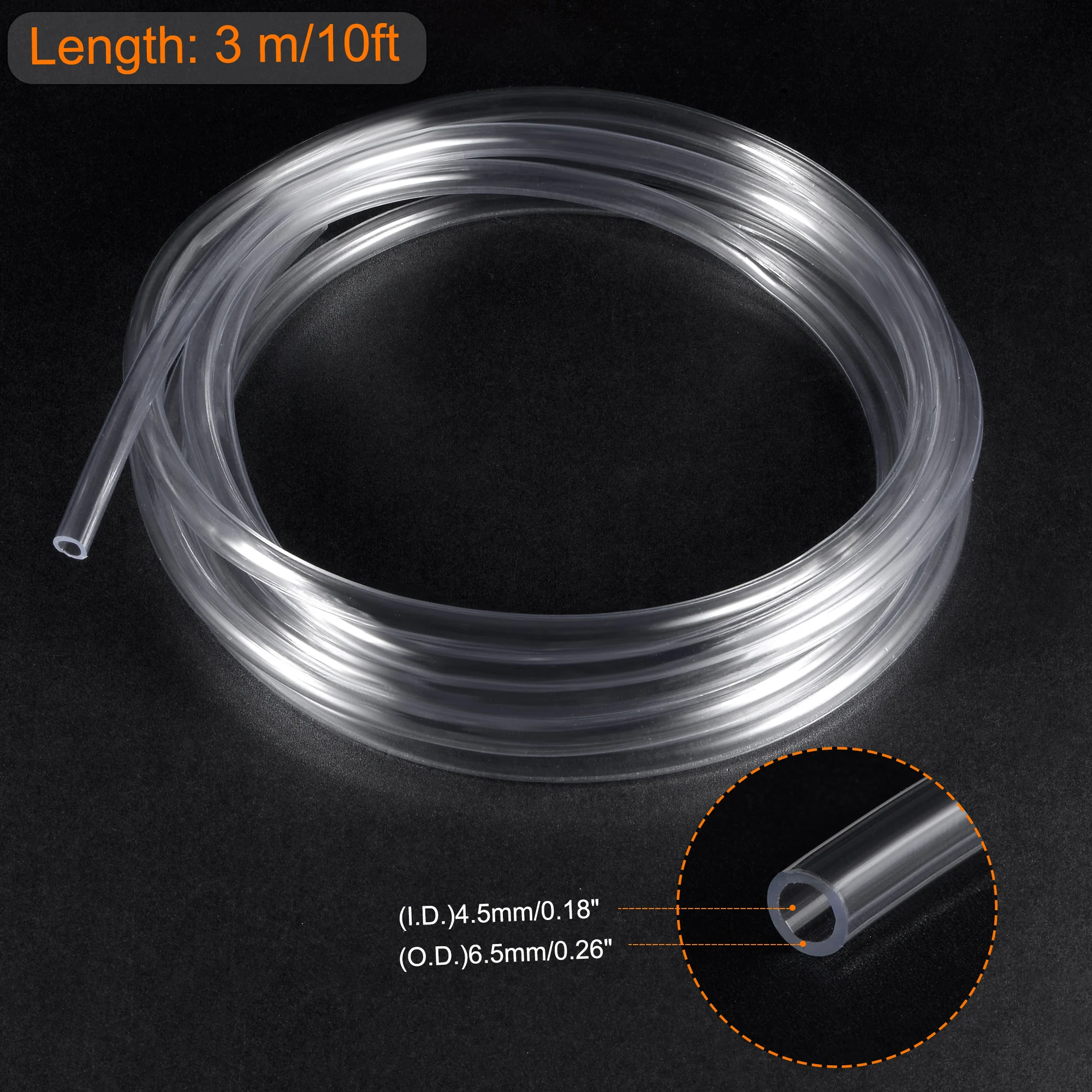 Uxcell PVC 투명 호스 비닐 튜빙 3/16, 워터 튜브, 에어 호스, 오일 라인용 경량 유연한 튜브, ID 1/4 OD 10ft