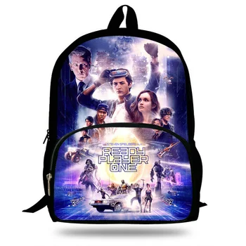 

Hot 16 Inch Popular Film Print Backpack for Teenagers Boys Girls Ready Player One Bag for School Children Bookbags for Kids