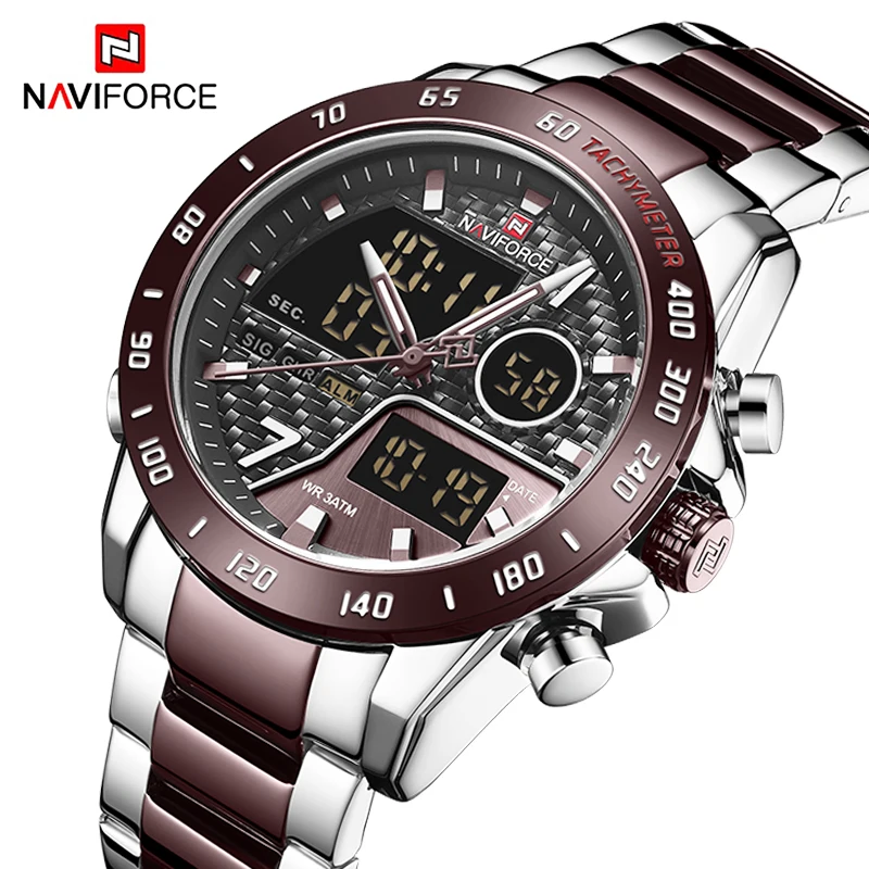 NAVIFORCE мужские цифровые часы светодиодный спортивные военные кварцевые наручные