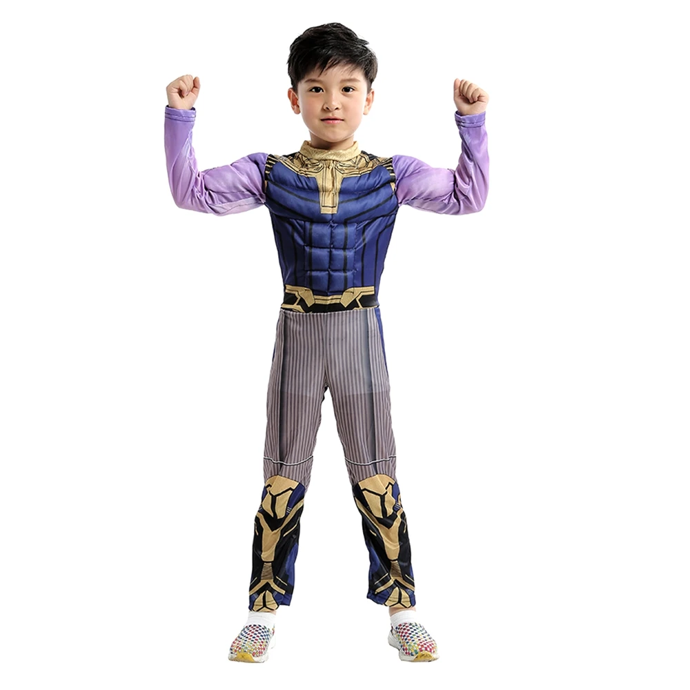 Kids Jumpsuit M Перчатки Таноса светодиодный Бесконечность рукавицы Косплей Бесконечность камень война Маска светодиодный перчатки карнавальные вечерние реквизит подарок на год для взрослых детей - Цвет: Kids Jumpsuit M