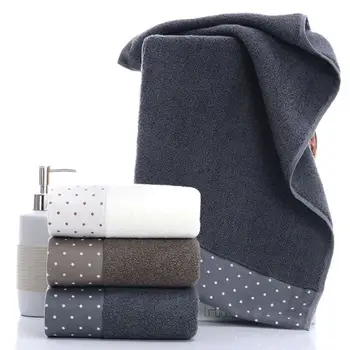 

Men's And Women's Embellished Ribbons Cotton Towels Couples Wash Thick Comfortable Towels Simple Quality Durable Washable Reuse