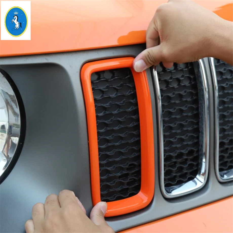 Yimaautotrim авто аксессуар Передняя гоночная решетка гриль вставка кольцо внешний стиль крышка отделка Подходит для Jeep Renegade