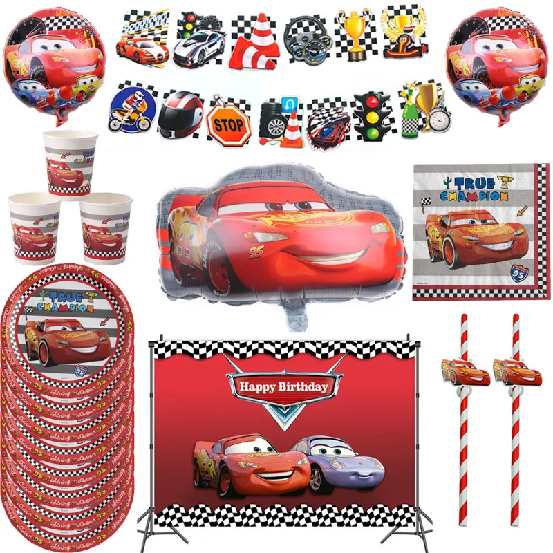 Disney Lightning McQueen Cars Theme Party Supplies Set Theme Kid Birthday Party Decor Family Party Baby Shower Supplies