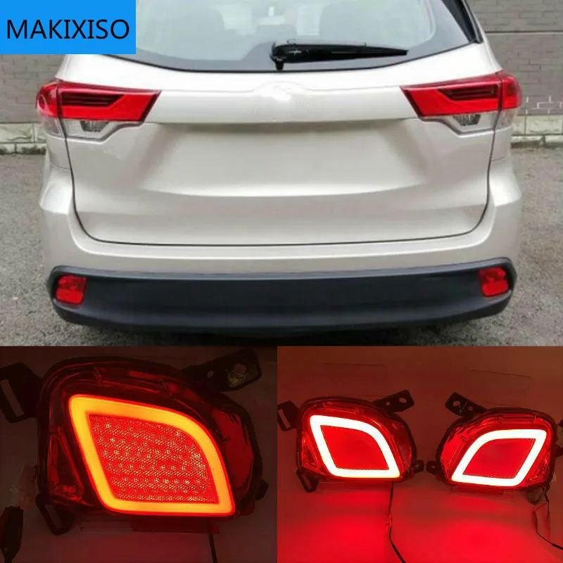 

1 Set Multi-functions Led Reflector Light For Toyota Highlander 2015-2018 Rear Bumper Light Fog Lamp Turn Signal Light