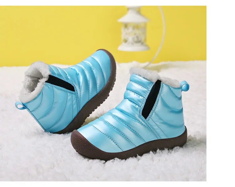Klupao/зимняя детская обувь из искусственной кожи; водонепроницаемые модные ботинки для девочек и мальчиков; резиновые сапоги; кроссовки; детская обувь; зимние ботинки