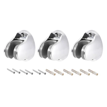 

uxcell Shower Head Holder Adjustable ABS Wall Mount Handheld Shower Bracket Silver Tone/Gray 70x50x56mm 3Pcs