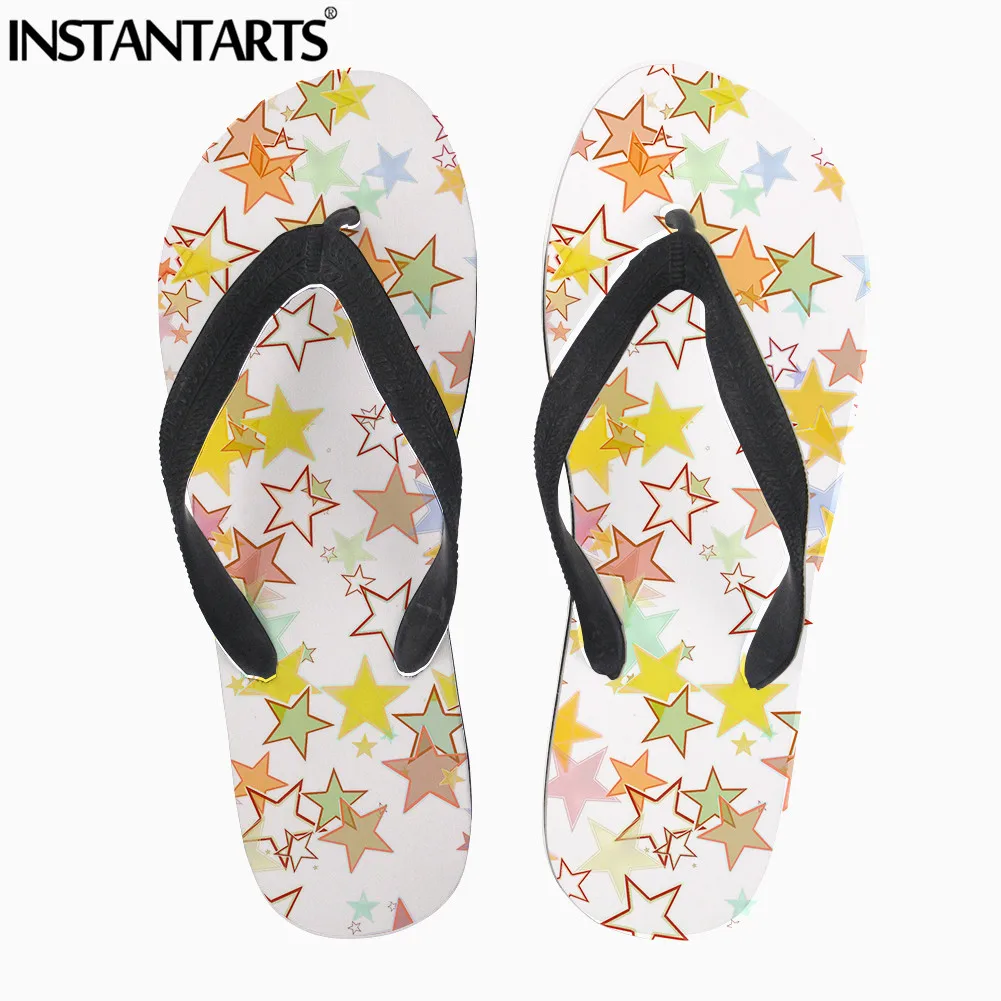 

INSTANTARTS Women Casual Flip Flops Summer Beach Water Sandals for Ladies 3D Animal Printed Soft Rubber Home Slippers Flats