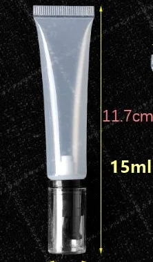 Clear 15g 10 г 15 г 20 г белый пустой элегантный косметический кремовый многоразовый оранжевый PE пластиковый шланг Мягкая трубка с безвоздушным насосом черный прозрачный - Цвет: Clear 15g
