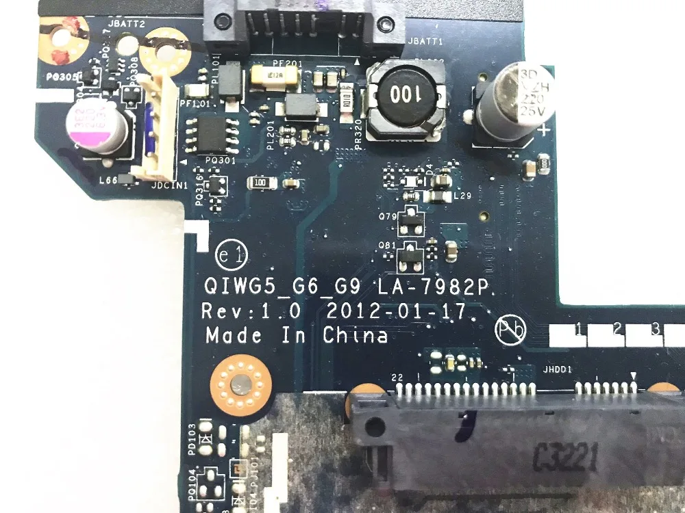 LA 7982P Высококачественная материнская плата для ноутбука Lenovo G580 P580 QIWG5_G6_G9
