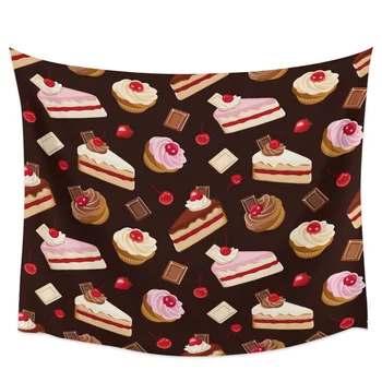 

Food Sweet Cake Chocolate Pink Wall Hanging Tapestries Bedspread Wall Art Coverlet Tapestry Blanket Bedding Sheet Decorative
