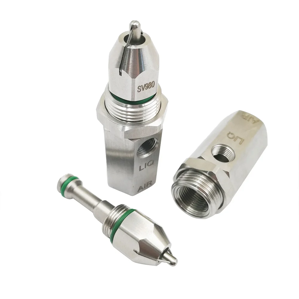 Air atomizing nozzle,ultrasonic air misting nozzle,dry fog dust suppression nozzle,ultrasonic air atomizing spray nozzle