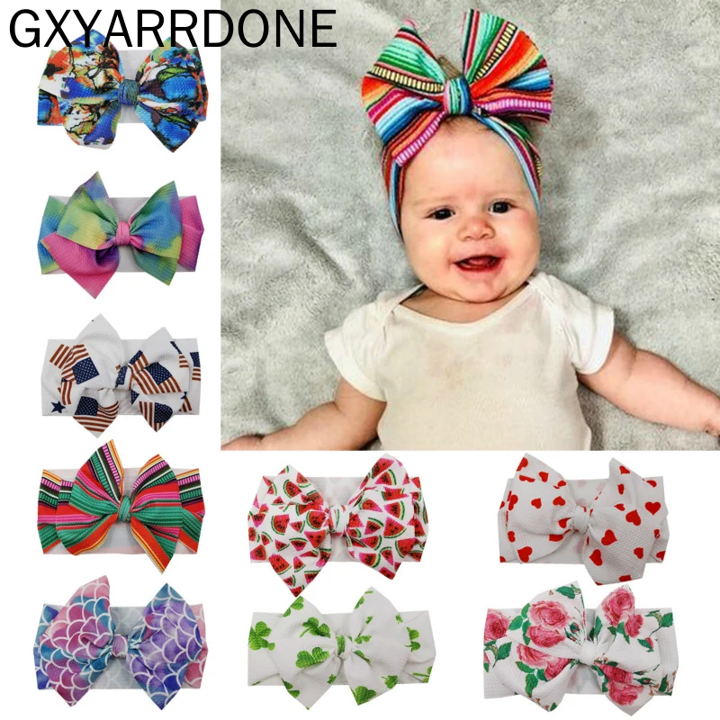 Baby Girl Headbands Newborn Knot Bandeau Bebe Fille Diy Hair Accessories Bowknot Turban Bows Flower Print Headband Headwrap Girl S Hair Accessories Aliexpress
