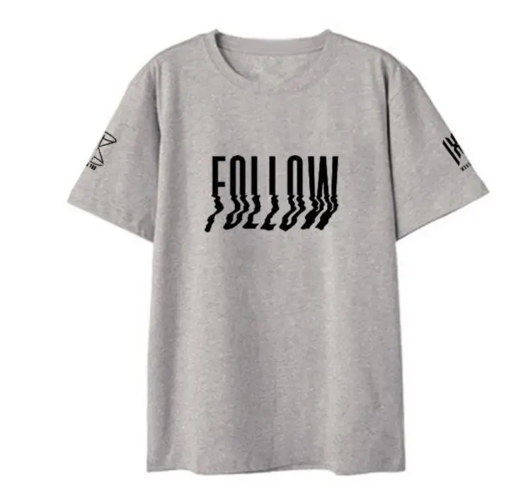 Kpop monsta x album follow find you same, летняя футболка с принтом, унисекс, с круглым вырезом, футболка с короткими рукавами, 5 цветов