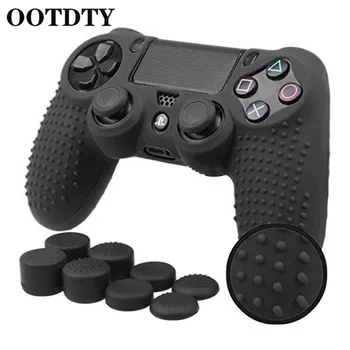 

OOTDTY 9-In-1 Anti-Slip Silicone Cover + 8 Thumbsticks Caps For PS4 Gamepad Controller 2019 HOT