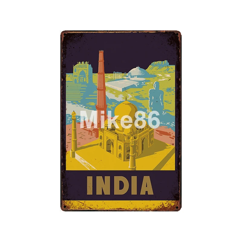 [Mike86] Азия путешествия Япония Гонконг Индия металлический знак винтажный магазин рисунок на железной поверхности в стиле ретро плакат искусство 20*30 см LT-1939 - Цвет: GLC-15518