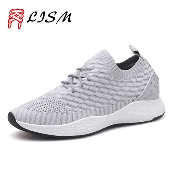 

New Breathable Running Shoes for Men 2019 Flying Woven Black Sneakers Men Basketball Casual Sport Shoes Men Autumn Mesh Shoe Man