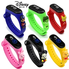 Nowy Disney Mickey Minnie LED dotykowy zegarek puchatek niedźwiedź bransoletka zegarek uczeń dzieci sport kreskówka elektroniczny zegarek obecny tanie tanio 4-6y 7-12y 12 + y 18 + CN (pochodzenie) Unisex cartoon Pay attention to fire prevention ZMS006