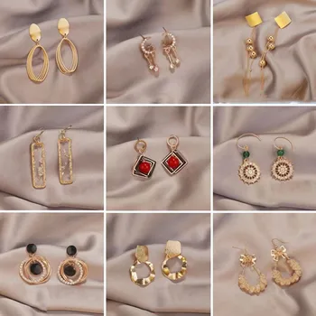 

2020 new earrings popular wild earrings geometric simple temperament earrings hypoallergenic