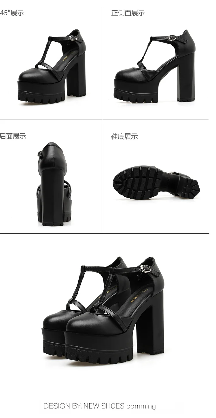 LTARTA/9,5 см; водонепроницаемые ботинки на платформе с круглым носком; черные ботинки; ботинки с пряжкой на толстом каблуке; зимние ботинки; женские JXQ-728-22