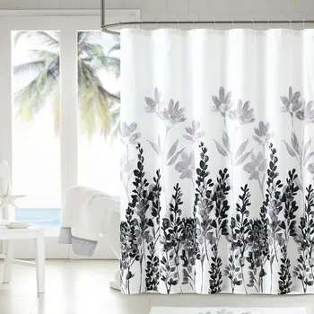 

Mildew-Free Shower Curtain Bathroom Waterproof Polyester Shower Curtain Leaves Printing Ombre Backdrop Curtains For Living Room