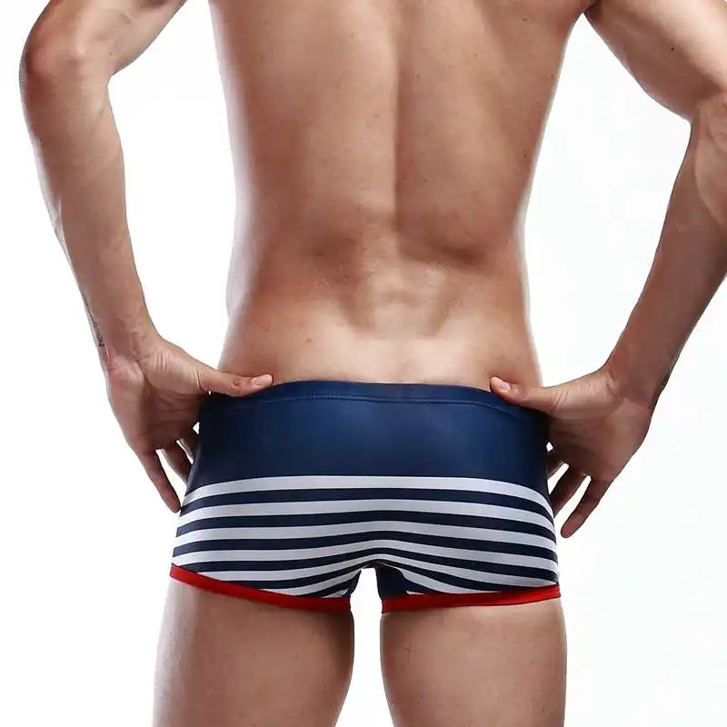 Sexy Men Low Waist Swimwear Summer Striped Swimsuits Nylon Quick Dry Beach Swimming Trunks Fashion Male Sport Surf Board Shorts swim trunks swim shorts men swimsuit