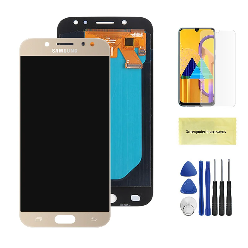Gold ЖК-для Samsung Galaxy J5 j530 J530F ЖК-дисплей кодирующий преобразователь сенсорного экрана в сборе ЖК-дисплей для J5 Pro AMOLED lcd - Цвет: Gold
