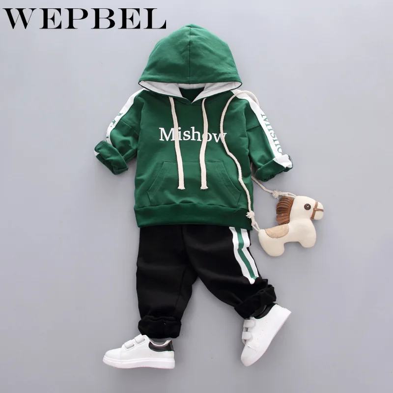 WEPBEL для малыша; на каждый день; Спортивный костюм для детей хлопковые носки для мальчиков и девочек, куртка на молнии и брюки 2 шт./компл. детский спортивный костюм для малышей, Костюмы