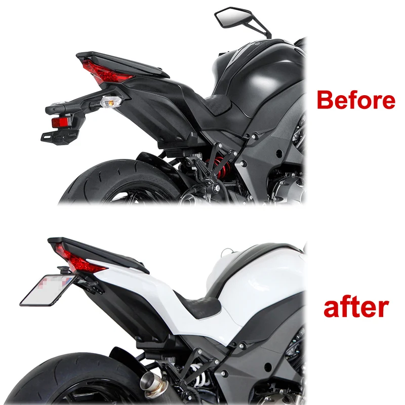 Rear Tail Tidy Fender Eliminator Registration Plate Holder Bracket Fit For Kawasaki Z1000 Z1000R 2014-2016 2017 2018 2019 2020