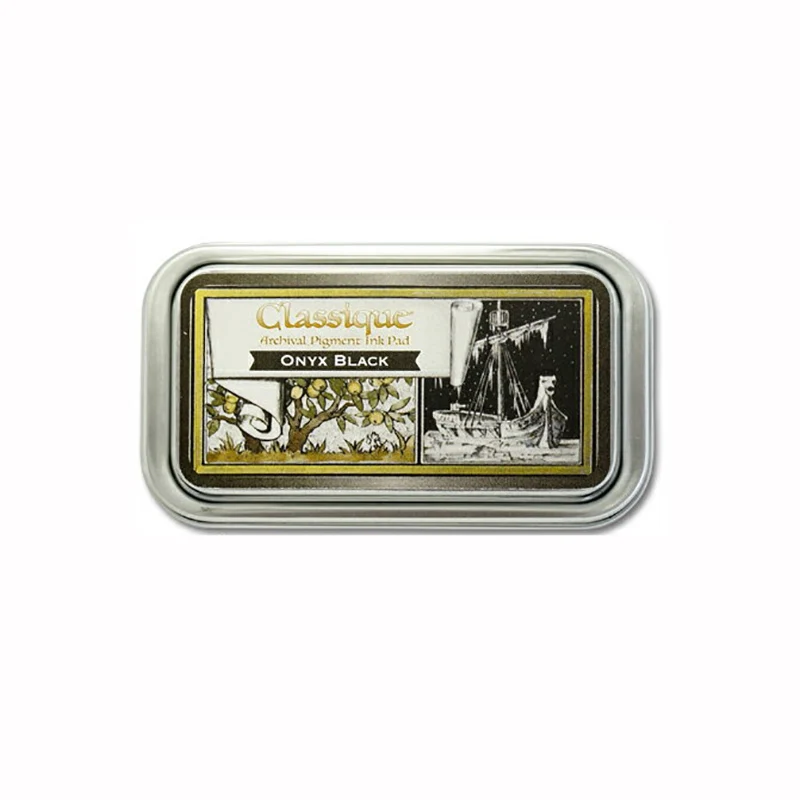1pc Japan Tsukineko Inkpads CQ Classique Archival Pigment Ink Pad Vintage Metal Box Stamp Waterproof 12 Colors