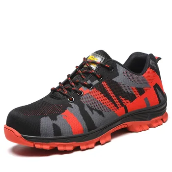 

men casual big size comfortable steel toe cap work safety shoes non-slip outdoor worker shoe zapatos de seguridad protection man