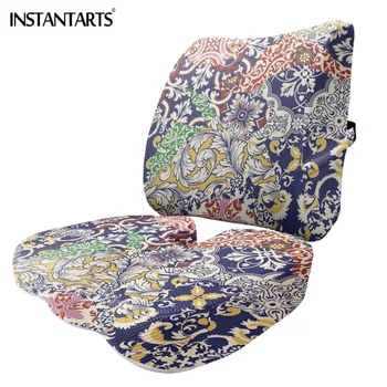 

INSTANTARTS Exotic Flowers Printed Anti-slip Car Protector Car Seat Booster Cushion Easy Clean Leaning Seat Cushion Durable