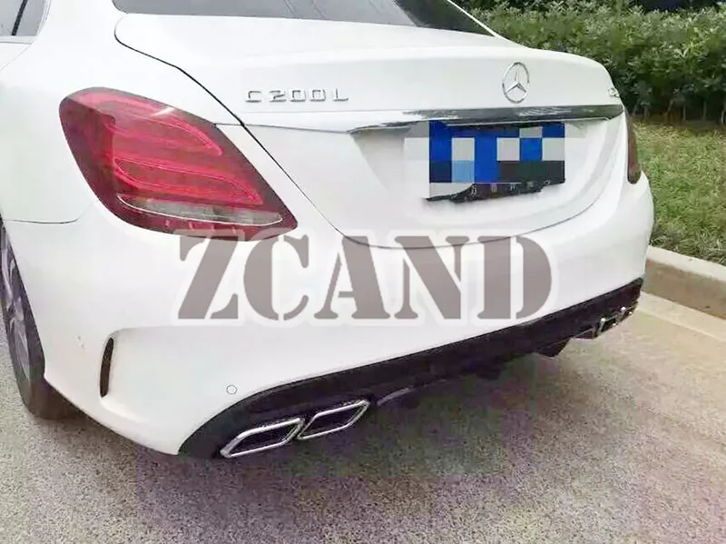 Реальные углеродного волокна диффузор, губа на задний бампер для BENZ W205 C180 C200 C260 AMG