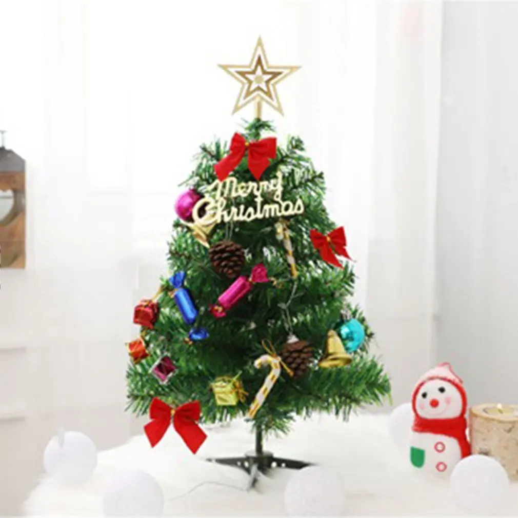 Рождественская елка, посылка с огнями, 50 см, Рождественское украшение, Настольная мини-Рождественская елка, макет, принадлежности